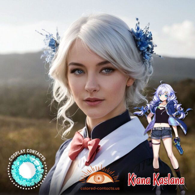 Kiana Kaslana Cosplay Light Blue Contact Lenses