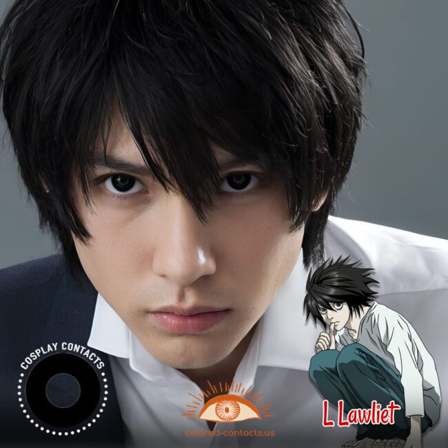 L Lawliet Cosplay Black Contact Lenses