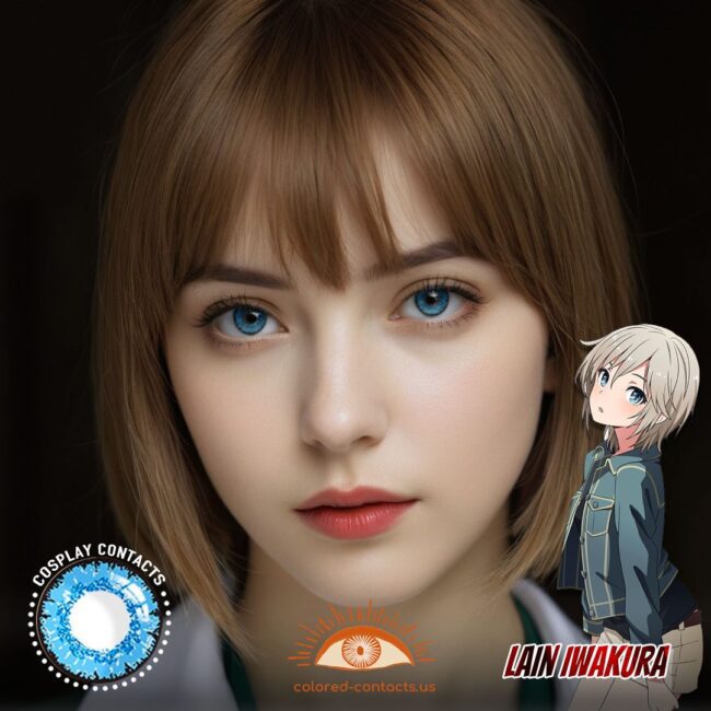 Lain Iwakura Cosplay Blue Contact Lenses