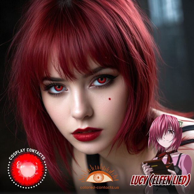 Lucy (Elfen Lied) Cosplay Red Contact Lenses