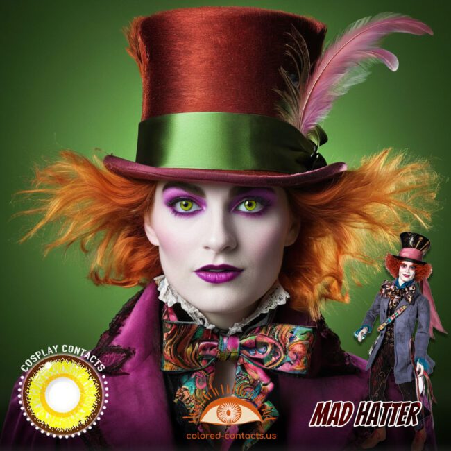 Mad Hatter Cosplay Yellow Contact Lenses