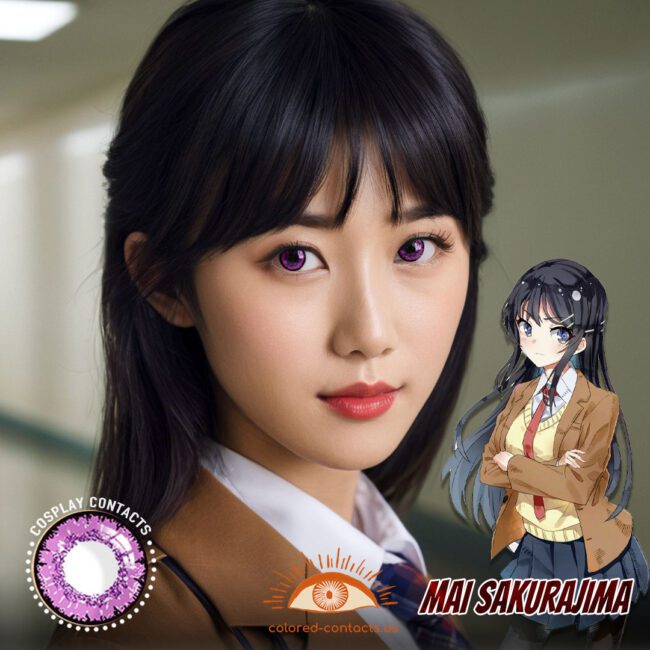 Mai Sakurajima Cosplay Violet Contact Lenses