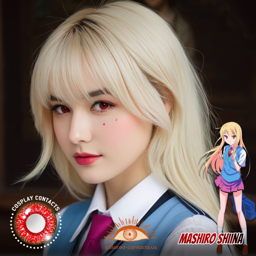 Mashiro Shiina Cosplay Red Contact Lenses