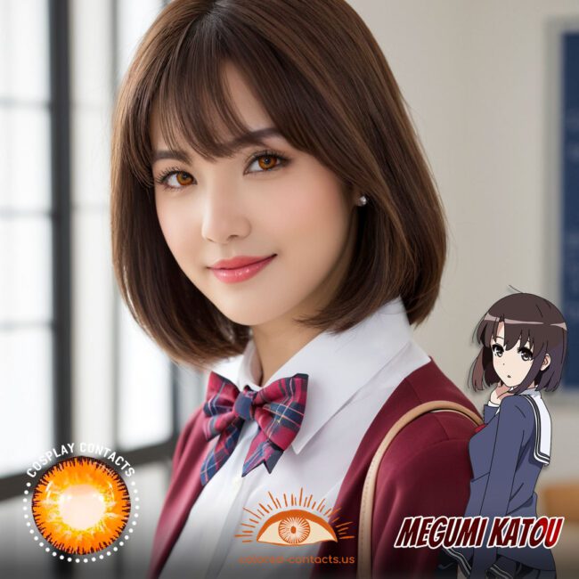 Megumi Katou Cosplay Brown Contact Lenses