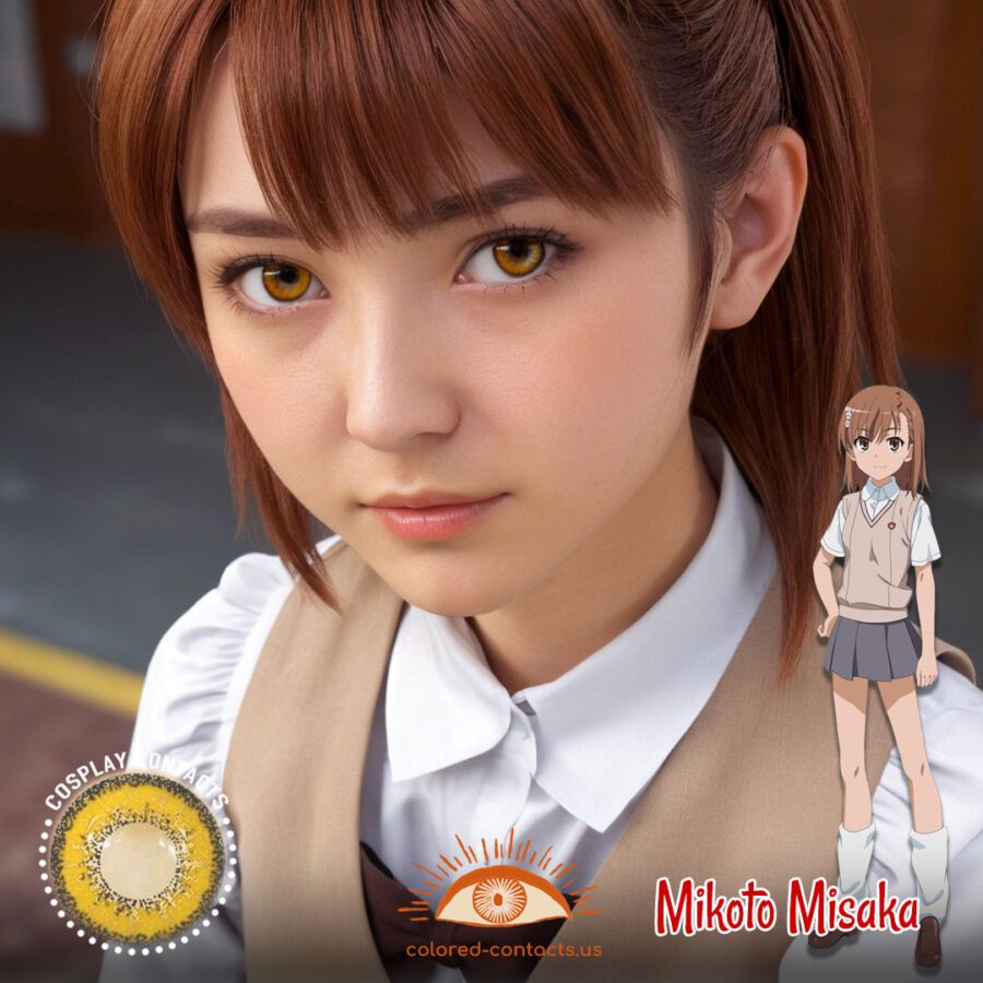 Mikoto Misaka Cosplay Brown Contact Lenses