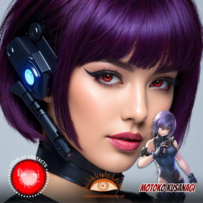 Motoko Kusanagi Cosplay Red Contact Lenses