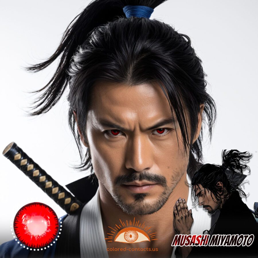 Musashi Miyamoto Cosplay Red Contact Lenses