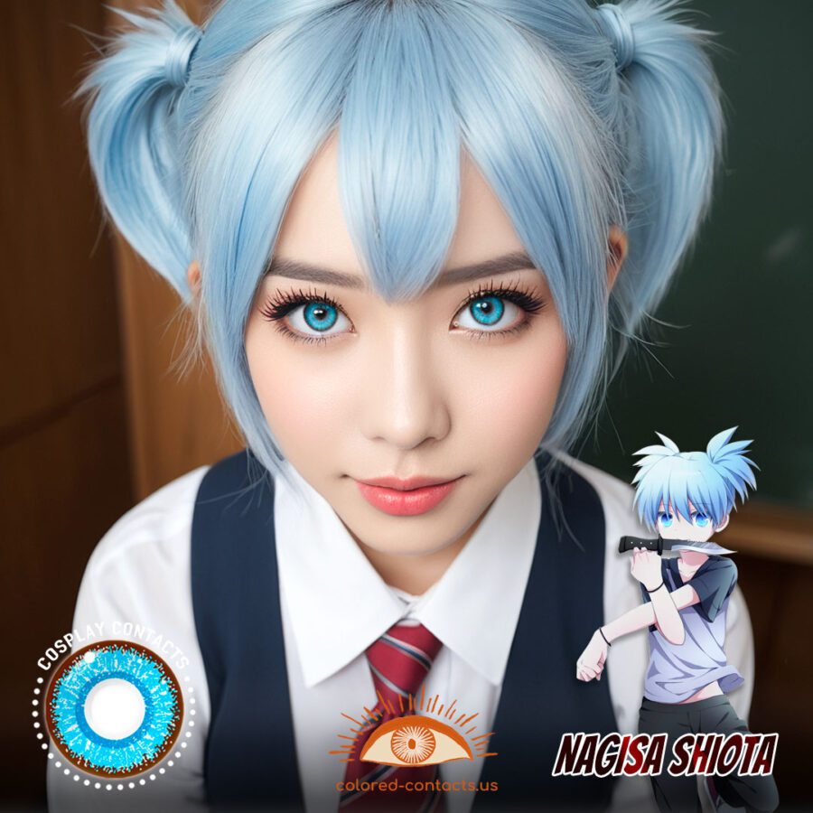 Nagisa Shiota Cosplay Blue Contact Lenses