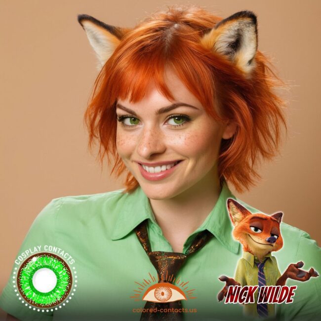 Nick Wilde Green Eye Contact Lenses for Cosplay