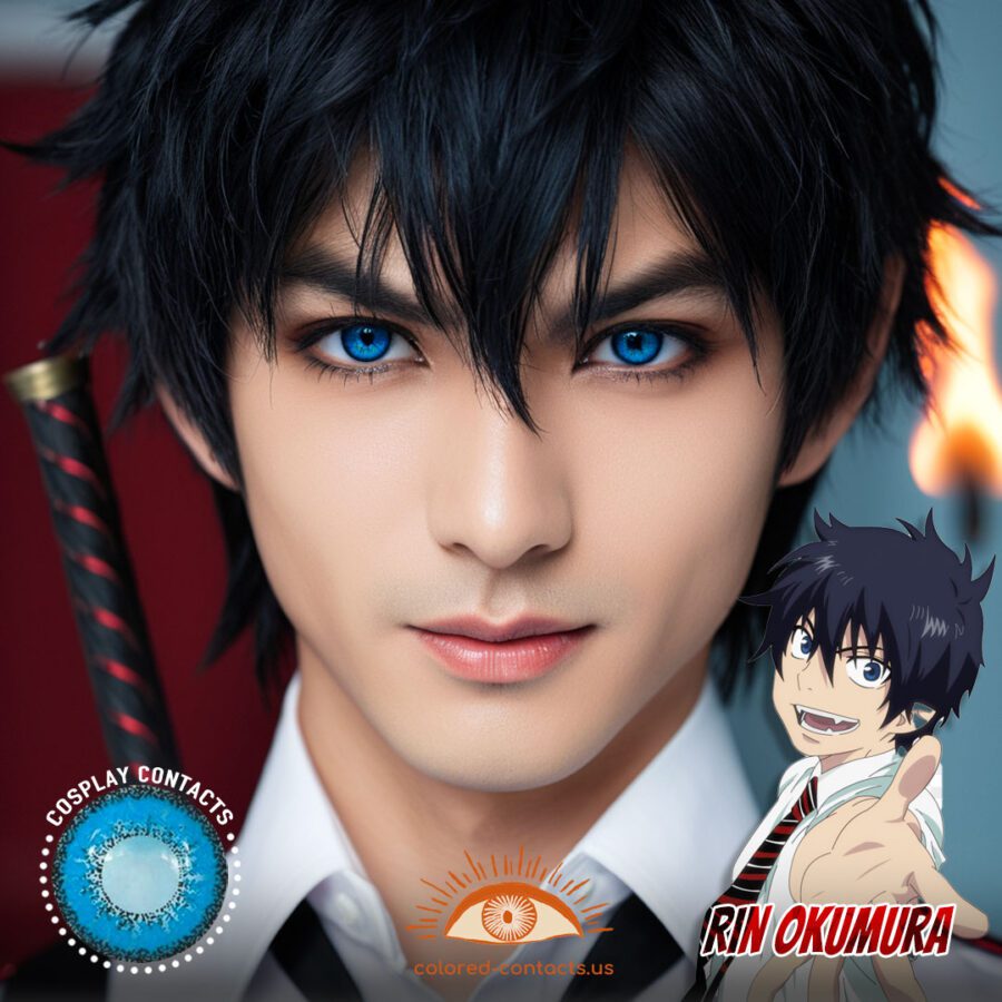 Rin Okumura Cosplay Blue Contact Lenses