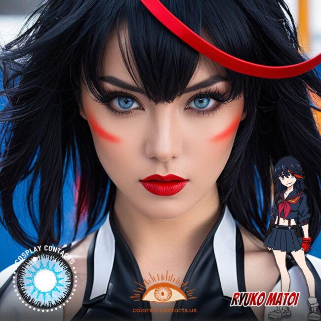 Ryuko Matoi Cosplay Blue Contact Lenses