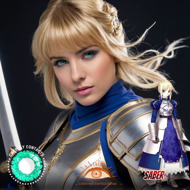 Saber Cosplay Opal Green Contact Lenses