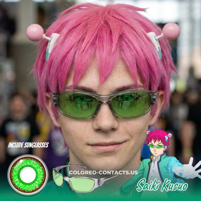 Saiki Kusuo Cosplay Contact Lenses + Sunglasses