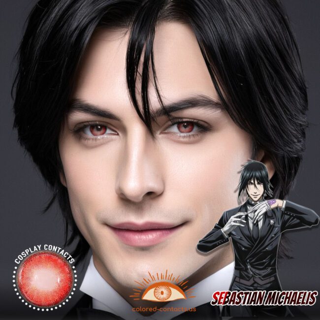 Sebastian Michaelis Cosplay Red Contact Lenses