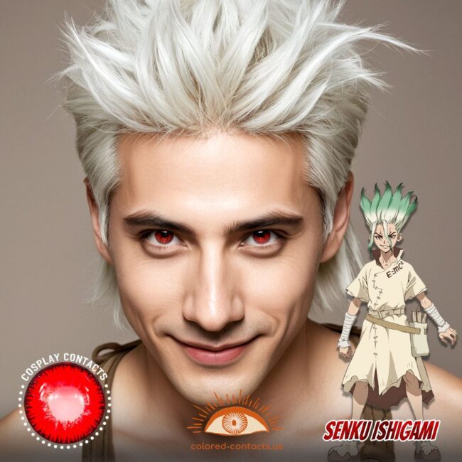 Senku Ishigami Cosplay Red Contact Lenses