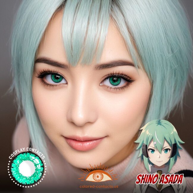 Shino Asada Cosplay Opal Green Contact Lenses