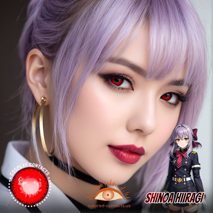 Shinoa Hiiragi Cosplay Red Contact Lenses