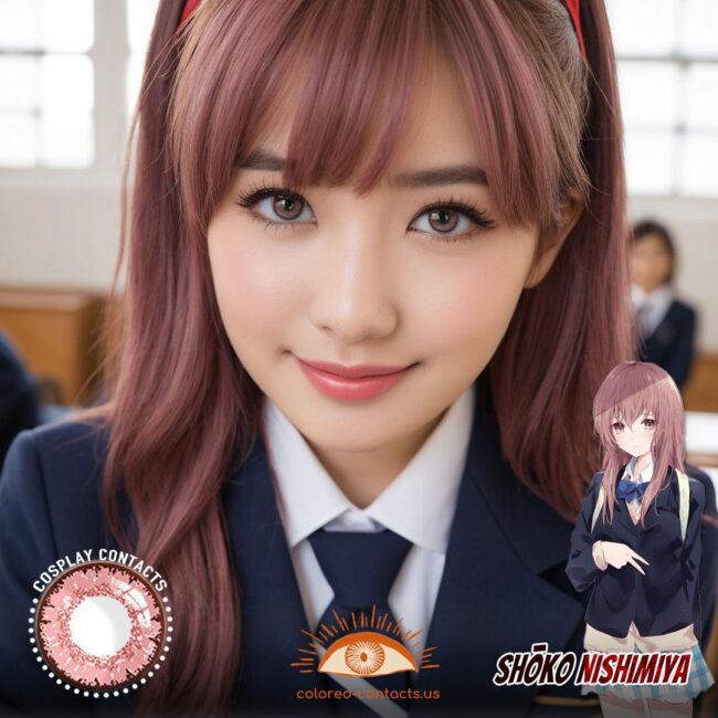 Shoko Nishimiya Cosplay Pink Contact Lenses