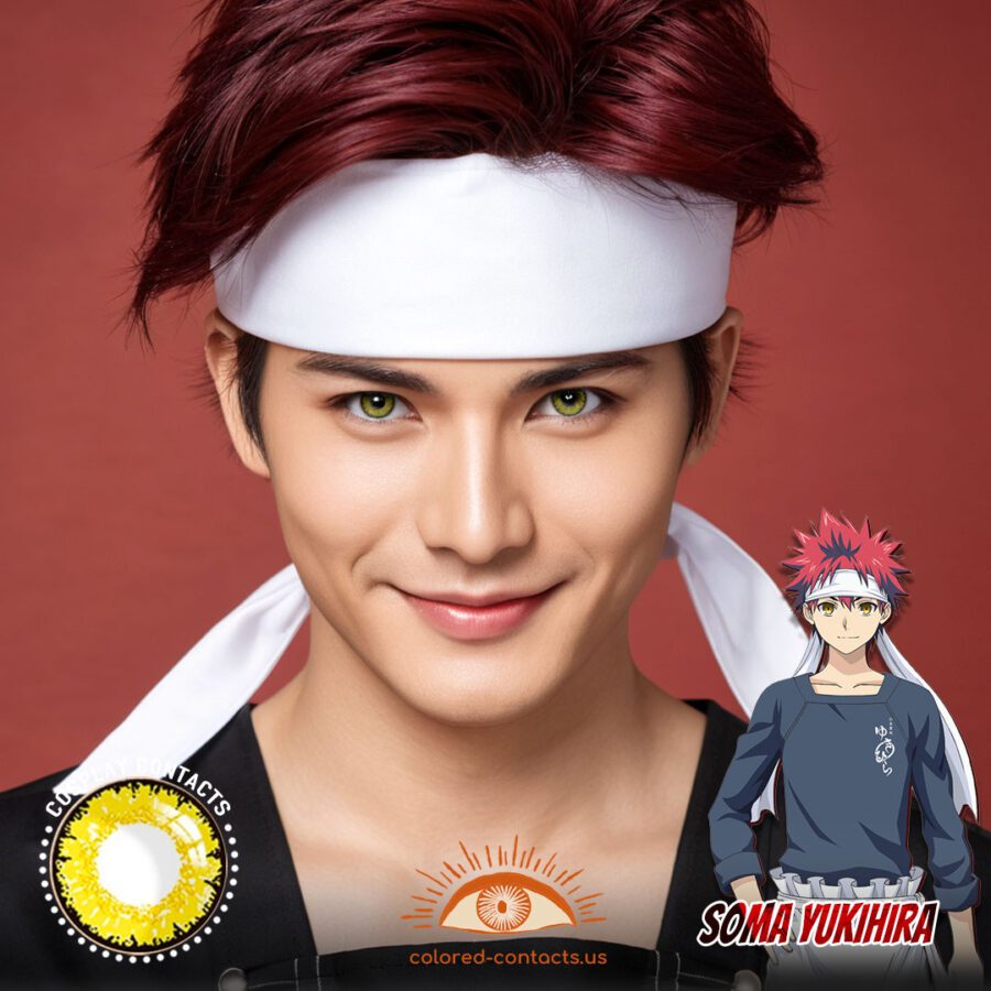 Soma Yukihira Cosplay Golden-Yellow Contact Lenses