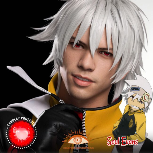 Soul Evans Cosplay Red Contact Lenses