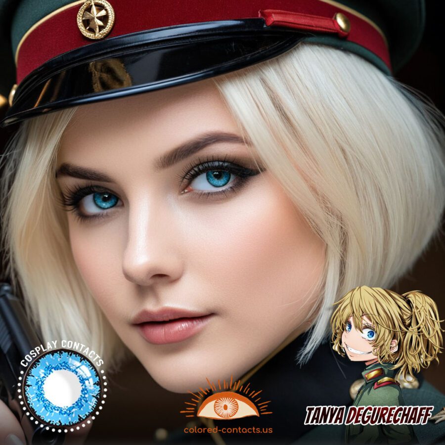 Tanya Von Degurechaff Cosplay Blue Contact Lenses