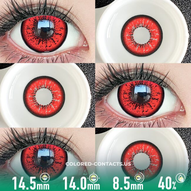 Ai Kotoba Anime Eye Red Colored Contacts Premium Colored Contact Lenses