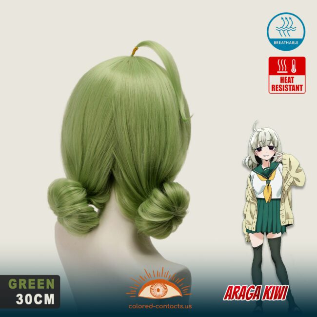 Mahoako: Araga Kiwi Cosplay Wig Premium Colored Contact Lenses