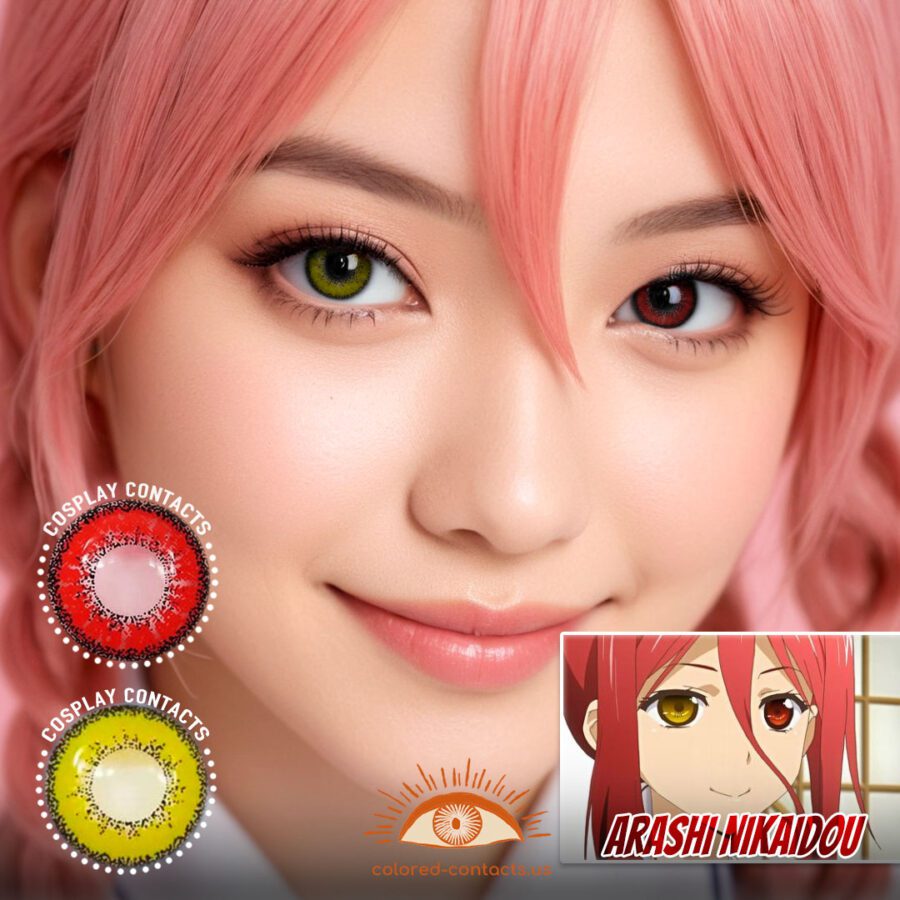 Arashi Nikaidou Cosplay Heterochromia Contact Lenses