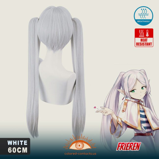 Frieren Cosplay Wig - Colored Contacts Frieren Cosplay Wig Premium Colored Contact Lenses