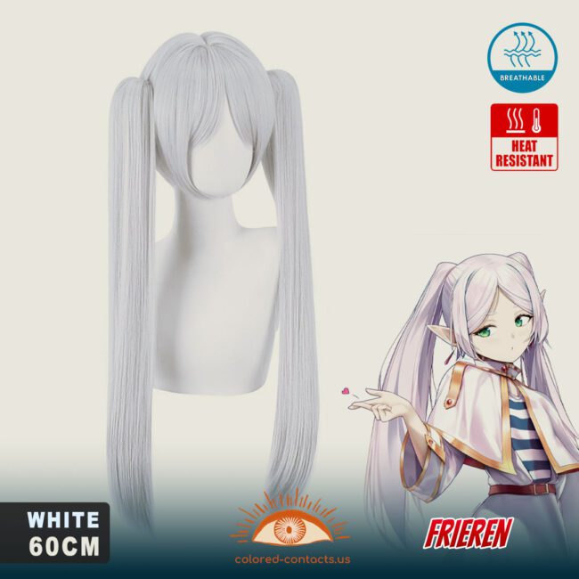 Frieren Cosplay Wig - Colored Contacts Frieren Cosplay Wig Premium Colored Contact Lenses