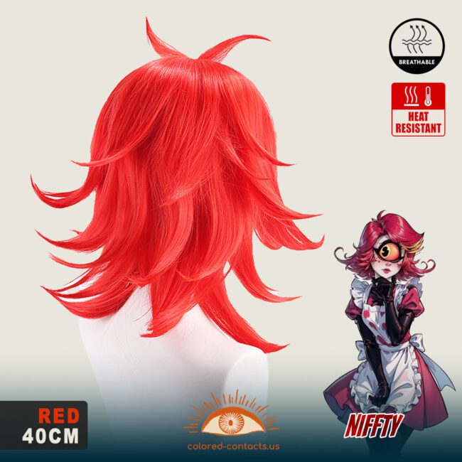 Hazbin Hotel: Niffty Cosplay Wig - Colored Contacts Hazbin Hotel: Niffty Cosplay Wig Premium Colored Contact Lenses