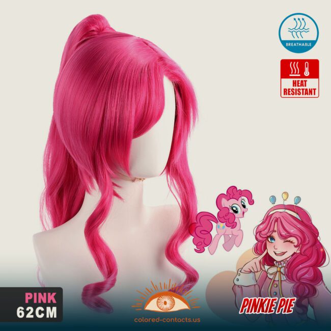 My Little Pony: Pinkie Pie Cosplay Wig - Colored Contacts My Little Pony: Pinkie Pie Cosplay Wig Premium Colored Contact Lenses