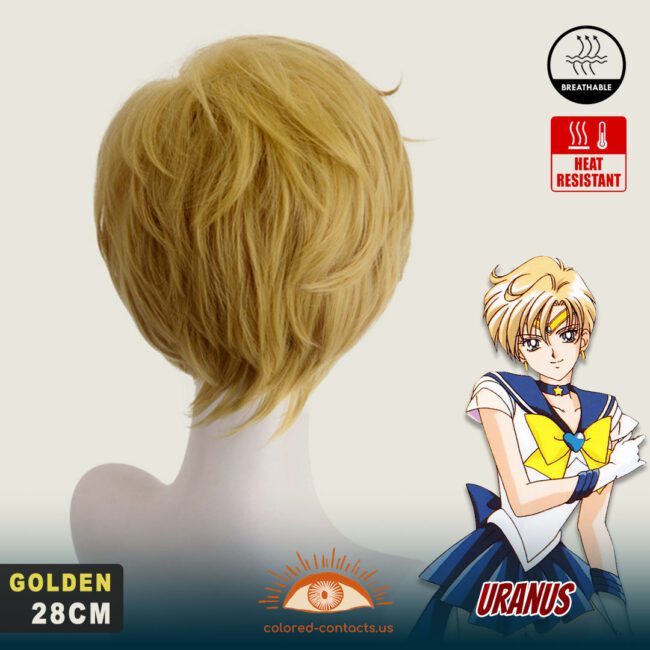 Sailor Moon: Uranus Cosplay Wig - Colored Contacts Sailor Moon: Uranus Cosplay Wig Premium Colored Contact Lenses