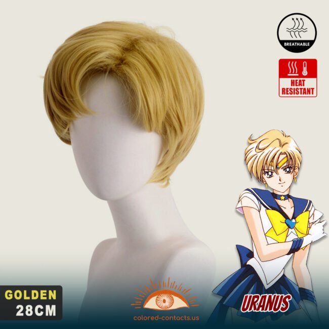 Sailor Moon: Uranus Cosplay Wig - Colored Contacts Sailor Moon: Uranus Cosplay Wig Premium Colored Contact Lenses