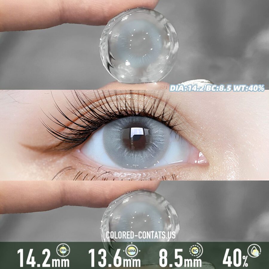 Cloudy Sky Blue Gray Contact Lenses