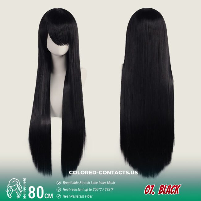 24-Color Versatile Cosplay Wig (80Cm-Length) - Colored Contacts 24-Color Versatile Cosplay Wig (80Cm-Length) Premium Colored Contact Lenses