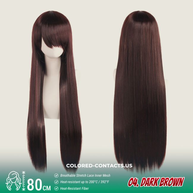 24-Color Versatile Cosplay Wig (80Cm-Length) - Colored Contacts 24-Color Versatile Cosplay Wig (80Cm-Length) Premium Colored Contact Lenses