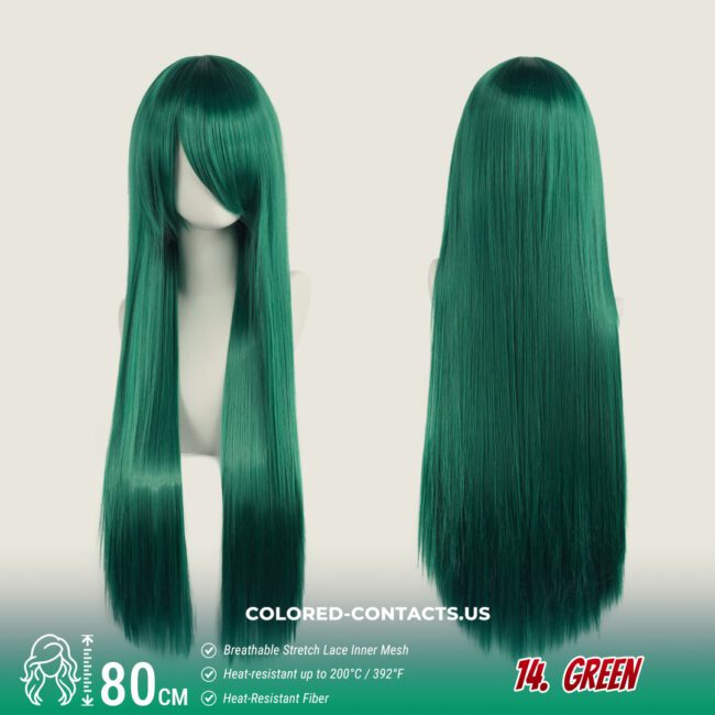 24-Color Versatile Cosplay Wig (80Cm-Length) - Colored Contacts 24-Color Versatile Cosplay Wig (80Cm-Length) Premium Colored Contact Lenses