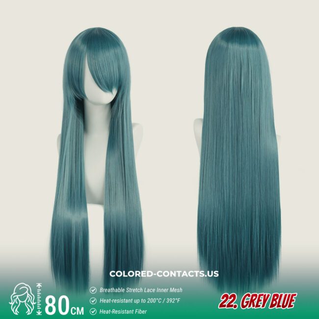 24-Color Versatile Cosplay Wig (80Cm-Length) - Colored Contacts 24-Color Versatile Cosplay Wig (80Cm-Length) Premium Colored Contact Lenses