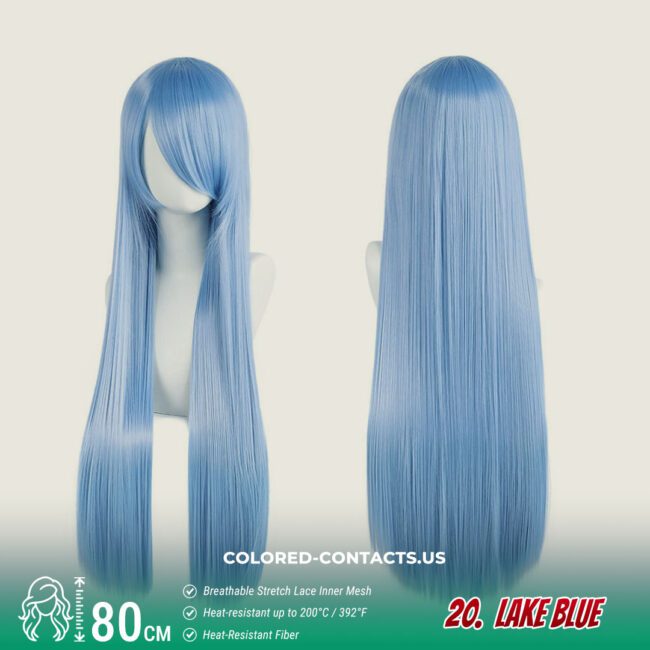 24-Color Versatile Cosplay Wig (80Cm-Length) - Colored Contacts 24-Color Versatile Cosplay Wig (80Cm-Length) Premium Colored Contact Lenses