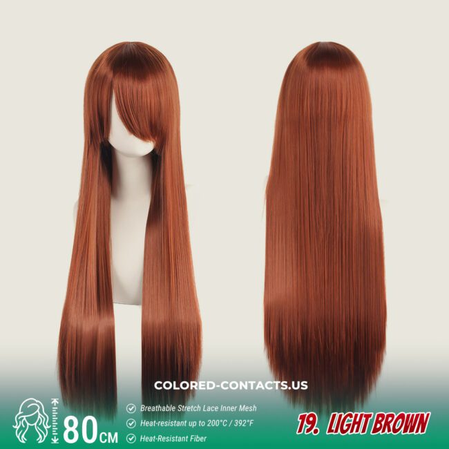 24-Color Versatile Cosplay Wig (80Cm-Length) - Colored Contacts 24-Color Versatile Cosplay Wig (80Cm-Length) Premium Colored Contact Lenses
