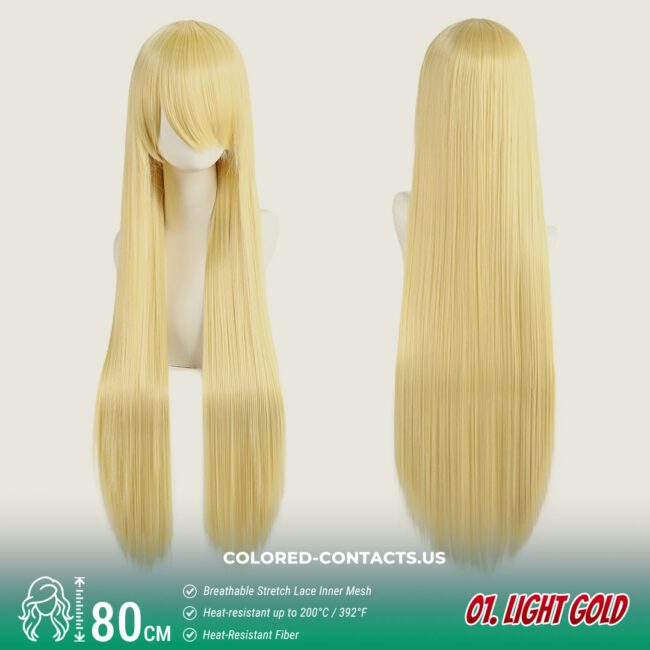 24-Color Versatile Cosplay Wig (80Cm-Length) - Colored Contacts 24-Color Versatile Cosplay Wig (80Cm-Length) Premium Colored Contact Lenses