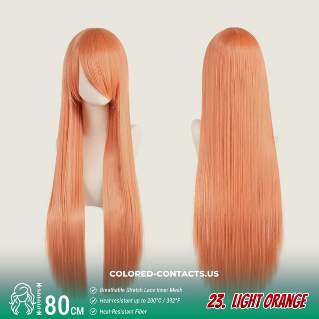 24-Color Versatile Cosplay Wig (80Cm-Length) - Colored Contacts 24-Color Versatile Cosplay Wig (80Cm-Length) Premium Colored Contact Lenses