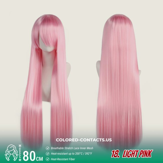 24-Color Versatile Cosplay Wig (80Cm-Length) - Colored Contacts 24-Color Versatile Cosplay Wig (80Cm-Length) Premium Colored Contact Lenses