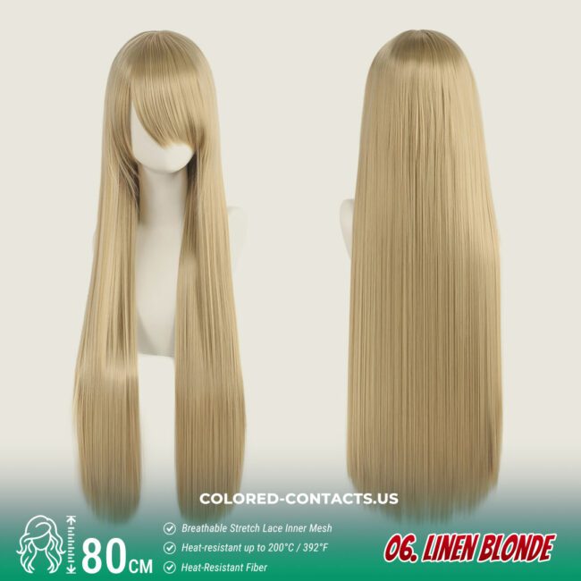 24-Color Versatile Cosplay Wig (80Cm-Length) - Colored Contacts 24-Color Versatile Cosplay Wig (80Cm-Length) Premium Colored Contact Lenses