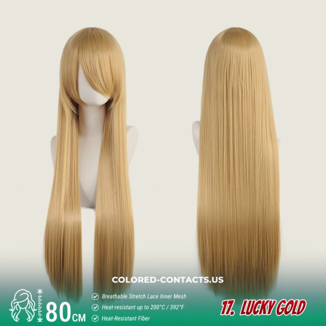 24-Color Versatile Cosplay Wig (80Cm-Length) - Colored Contacts 24-Color Versatile Cosplay Wig (80Cm-Length) Premium Colored Contact Lenses