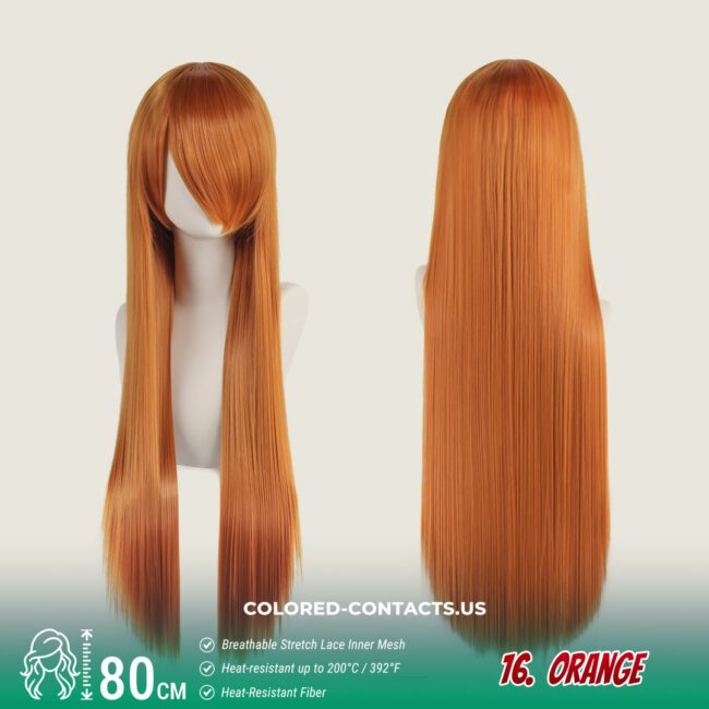 24-Color Versatile Cosplay Wig (80Cm-Length) - Colored Contacts 24-Color Versatile Cosplay Wig (80Cm-Length) Premium Colored Contact Lenses