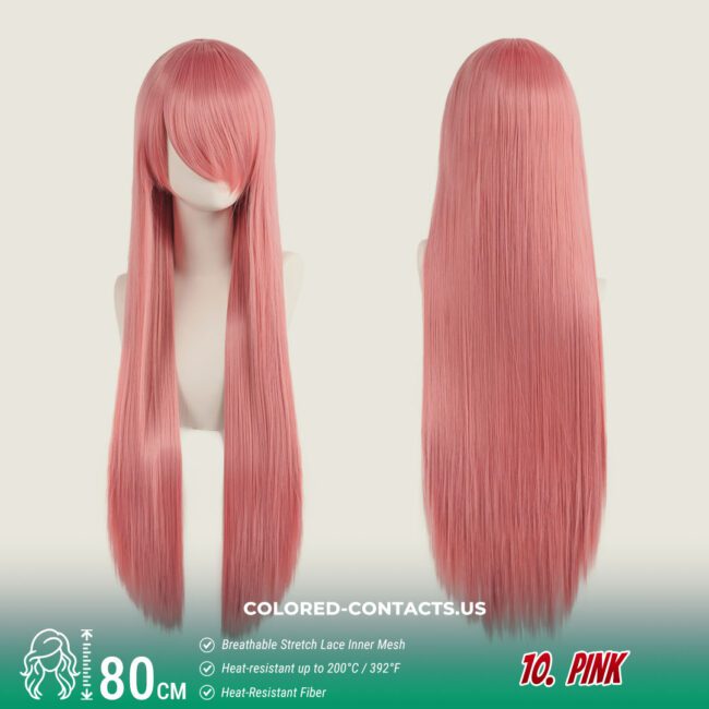 24-Color Versatile Cosplay Wig (80Cm-Length) - Colored Contacts 24-Color Versatile Cosplay Wig (80Cm-Length) Premium Colored Contact Lenses
