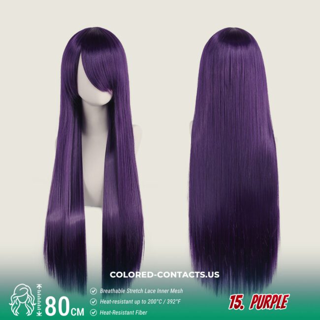 24-Color Versatile Cosplay Wig (80Cm-Length) - Colored Contacts 24-Color Versatile Cosplay Wig (80Cm-Length) Premium Colored Contact Lenses