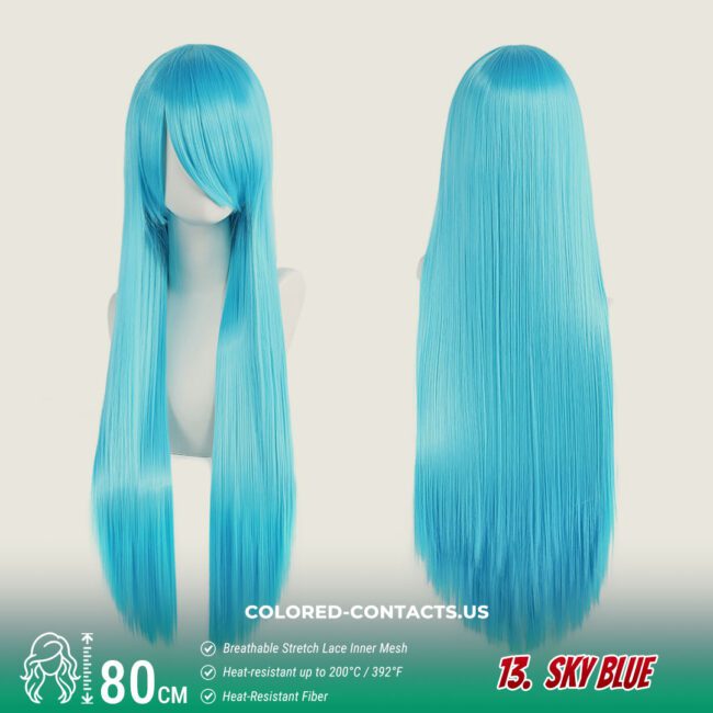 24-Color Versatile Cosplay Wig (80Cm-Length) - Colored Contacts 24-Color Versatile Cosplay Wig (80Cm-Length) Premium Colored Contact Lenses